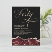 Bourgondië Gold Agate 40e 40 verjaardagsfeest Kaart (Staand voorkant)