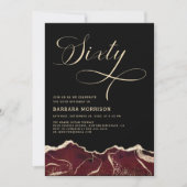 Bourgondië Gold Agate 60e Zestig Verjaardagsfeest Kaart (Voorkant)