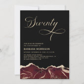 Bourgondië Gold Agate 70e 70e verjaardagsfeest Kaart (Voorkant)