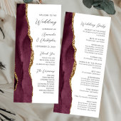 Bourgondië Gold Agate Script Wedding Program