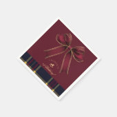 Bourgondië Gold Bow Rocking Horse Luxe Verjaardag Servet (Hoek)