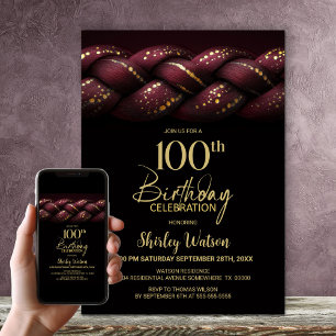 Bourgondië Gold Braid 100ste verjaardagsfeest Kaart