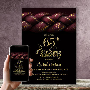 Bourgondië Gold Braid 65e verjaardagsfeest Kaart