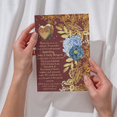 Bourgondië & Gold Classy 10e bruiloft Jubileum Kaart