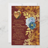 Bourgondië & Gold Classy 10e bruiloft Jubileum Kaart (Voorkant)