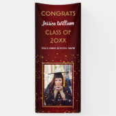 Bourgondië Gold Confetti 2020 Afstudeerfeest met f Spandoek (Verticaal)