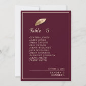 Bourgondië & Gold Leaf Tafelnummer Zitenkaart (Achterkant)