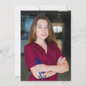 Bourgondië Gold Nurse RN Foto Afstudeerfeest Kaart (Achterkant)