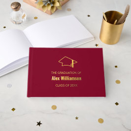 Bourgondië Gold Real Folie Afstuderen Guest Book Gastenboek