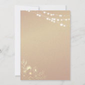 Bourgondië Gold String Lights bruiloft Uitnodiging (Achterkant)