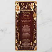 Bourgondië Golden Flowers huwelijksprogramma Programmakaart (Achterkant)