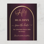 Bourgondië goud 50e budget verjaardag save the dat flyer (Voorkant)