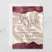 Bourgondië Goud Agaat Ivoor Zijde Save the Date (Voorkant)