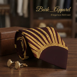 Bourgondië & Goud Art Deco Geometrisch Patroon For Stropdas