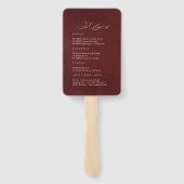 Bourgondië, goud en marine wijn Bachelorette Weeke Handwaaier (Achterkant)