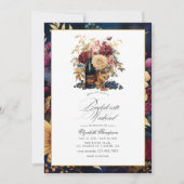 Bourgondië, goud en marine wijn Bachelorette Weeke Kaart (Voorkant)