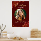 Bourgondië & Goud Foto Begrafenisbord Poster (Keuken)