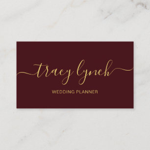 Bourgondië Goud Handgeschreven Script Kalligrafie Visitekaartje