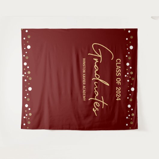 Bourgondië Goud Klas van 2024 Afgestudeerden achte Wandkleed (Voorkant (horizontaal))