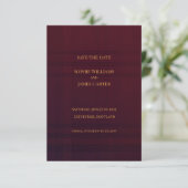 Bourgondië Goud Klassieke Elegante Trouw Datum Bew Save The Date (Staand voorkant)