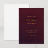 Bourgondië Goud Klassieke Elegante Trouw Datum Bew Save The Date (Voorkant / Achterkant)