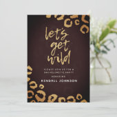 Bourgondië & Goud Leopard Bachelorette Party Uitno Kaart (Staand voorkant)