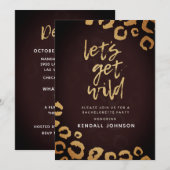 Bourgondië & Goud Leopard Bachelorette Party Uitno Kaart (Voorkant / Achterkant)