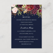 Bourgondië Goud Navy Confetti Bloemstuk Bruiloft H Informatiekaartje (Voorkant)