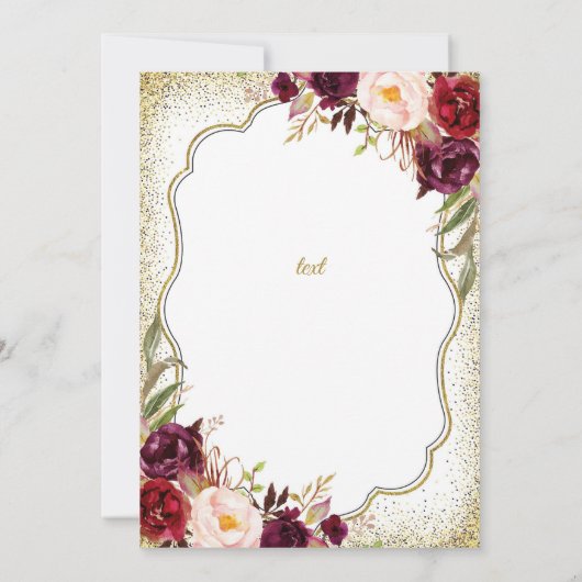 Bourgondië & Goud Pensioen Viering Kaart (Achterkant)