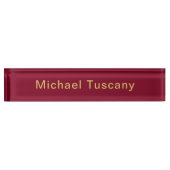 Bourgondië Goud Professionele Trendy Minimalistisc Naambordje (Voorkant)