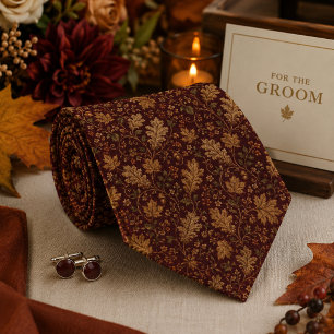 Bourgondië Goud Vintage Damast Luxe Barok Stropdas