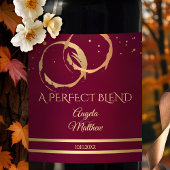 Bourgondië Goud Wijnvlekken Trouw Wijnlabel Wijn Etiket