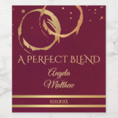 Bourgondië Goud Wijnvlekken Trouw Wijnlabel Wijn Etiket (Enkel label)