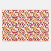 Bourgondië & Gouden Bloem Blad Patroon Inpakpapier Vel (Voorkant 2)