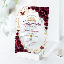 Bourgondië Gouden Bloem Quinceanera