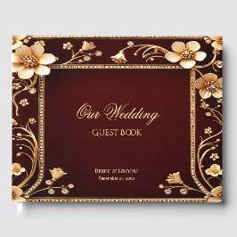 Bourgondië Gouden Bloemen Gastboek Gastenboek