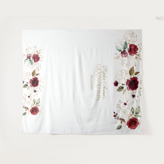 Bourgondië Gouden Bloemstuk Fotohokje Prop Wandkleed (Voorkant (horizontaal))