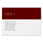 Bourgondië Gouden Bruiloft TAFEL Nummer Namen (Voorkant Horizontaal)