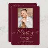 Bourgondië Gouden Foto Begrafenis Orde van Service Programmakaart (Voorkant / Achterkant)