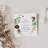 Bourgondië Gouden Geometrische 50ste Huwelijksverj Kaart