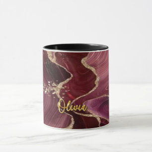 Bourgondië Gouden Glitter 01 Gouden 3D Tekst Aange Mok