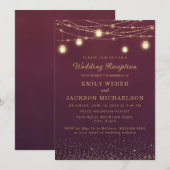 Bourgondië Gouden Glitter Snaar Licht Ontvangst In Kaart (Voorkant / Achterkant)