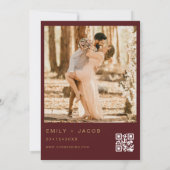 Bourgondië Gouden Huwelijks QR-code Fotoscript Kaart (Achterkant)