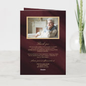 Bourgondië & gouden kalligrafie herdenkingsprogram kaart (Achterkant)