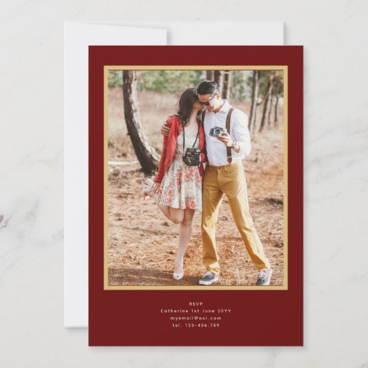 Bourgondië Gouden Katholieke Huwelijks Nuptiale Mi Kaart (Achterkant)