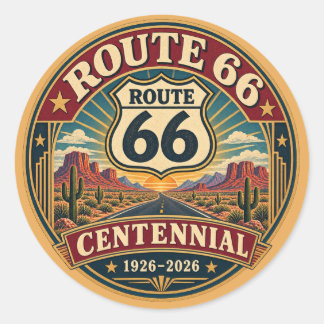 Bourgondië Gouden Route 66 Eeuwfeest Embleem Ronde Sticker