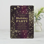 Bourgondië Gouden Sparkling Lights Glam Holiday Pa Kaart (Staand voorkant)