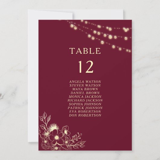 Bourgondië Gouden Trouwstoel Grafiek Kaart (Achterkant)