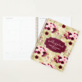 Bourgondië Groen & Blush Roze Bloemen Huwelijkspla Planner (Display)