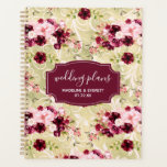 Bourgondië Groen & Blush Roze Bloemen Huwelijkspla Planner<br><div class="desc">Bourgondië Groen & Blush Roze Waterverf Bloemenbruiloft Zomer of Lente Bloemen met Waterverf groen,  Modern en Script lettertypen,  en elegant bloemenontwerp. Trendy en chique bruiloft of een evenement Bruiloft Plannen Planner! ~ Controleer mijn winkel om de volledige bruidssuite voor dit ontwerp te zien!</div>